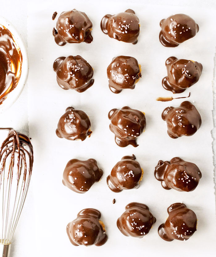 Easy Vegan Almond Butter Buckeyes with 3-Ingredient Chocolate